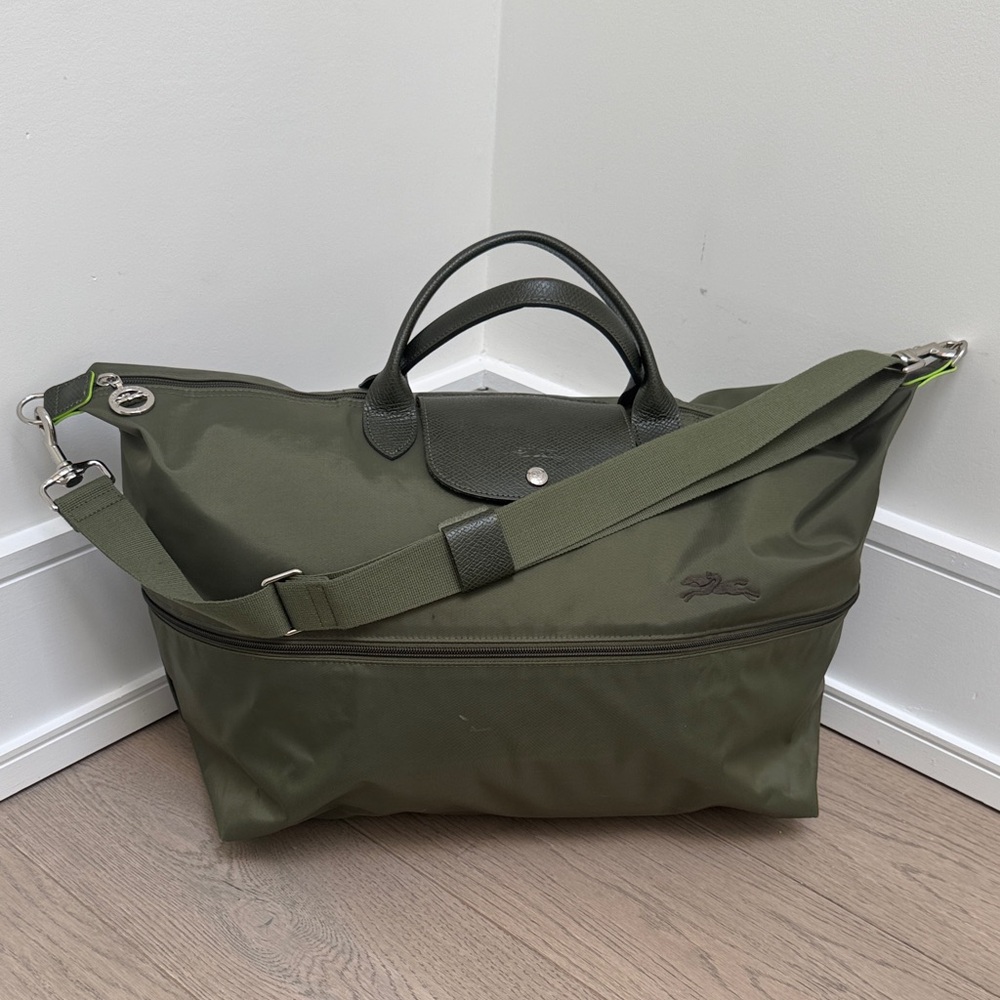 Longchamp Olive Green Expandable Tote Bag (Like-New)